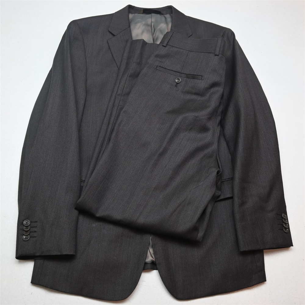 Pronto Moda 40R 34x32 Brown 100% Merino Wool Mens Jacket Pants Suit
